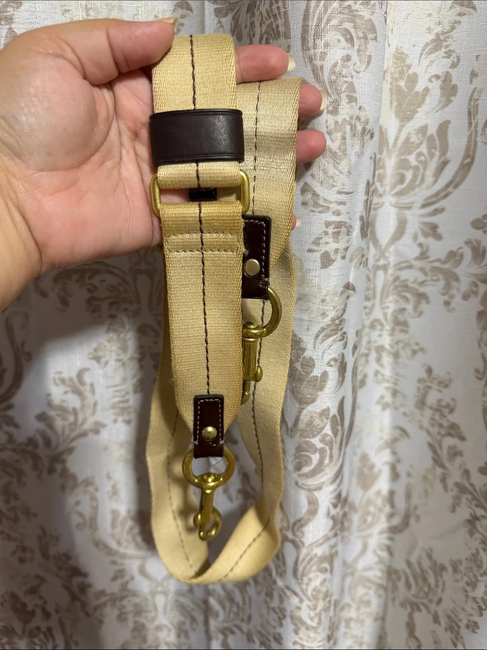 Coach Khaki/Chestnut Signature Canvas Messenger Bag with Red Logo